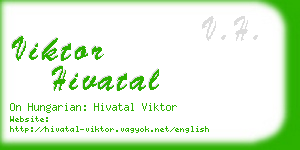 viktor hivatal business card